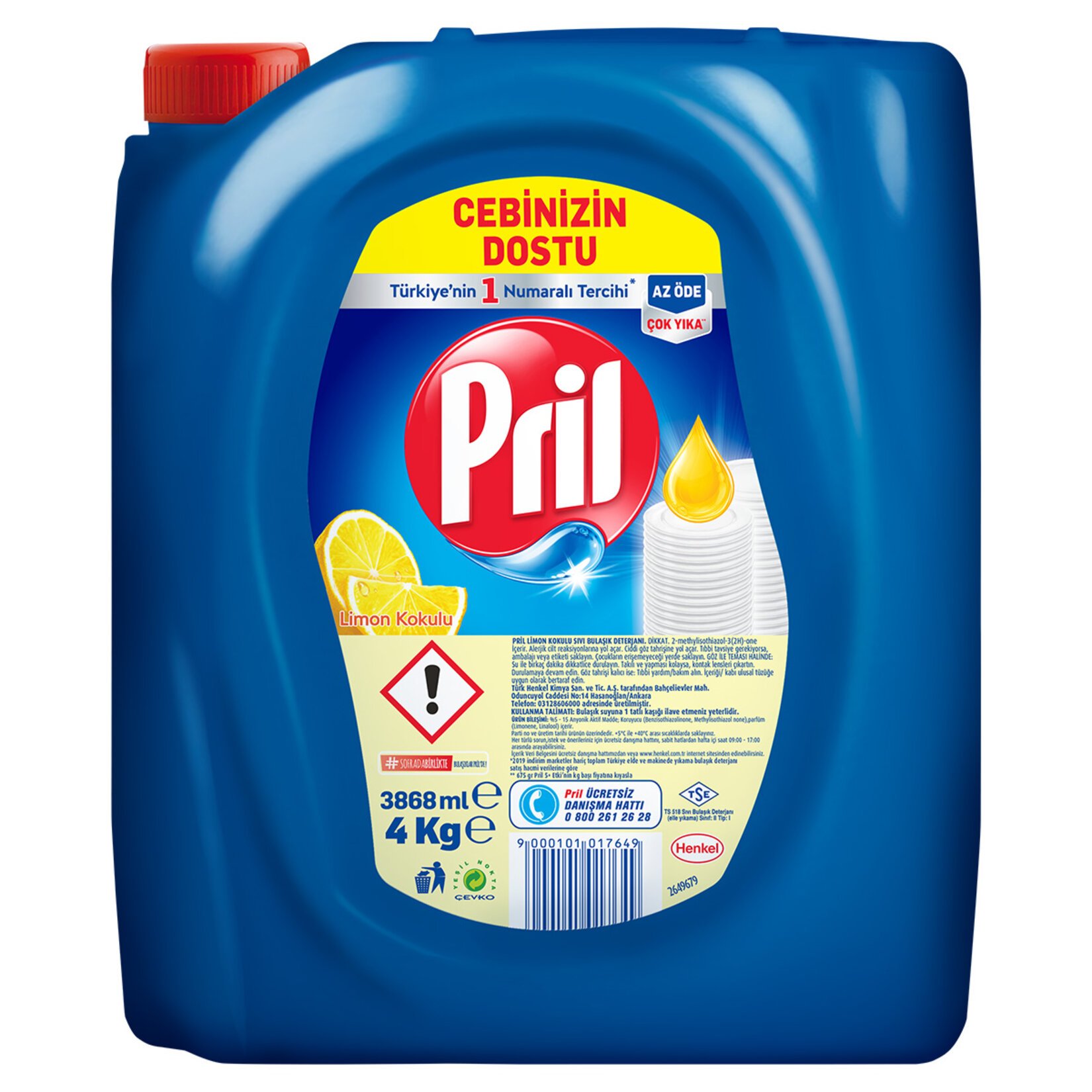Pril Bulaşık Deterjanı 4 Lt. (Limon)